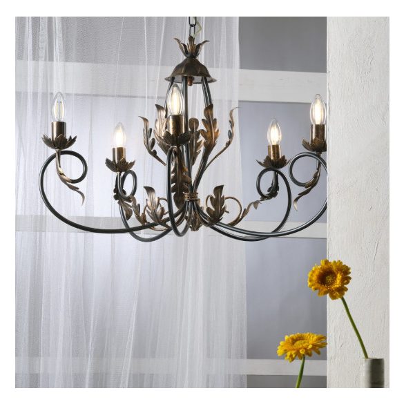 ONLI LAMPADARIO GRETEL 5 LUCI BRONZO 4691/5
