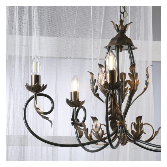 ONLI LAMPADARIO GRETEL 5 LUCI BRONZO 4691/5