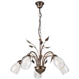 ONLI LAMPADARIO LILIANA 5xE14 COL. NERO / ORO ROSSO 4716/5