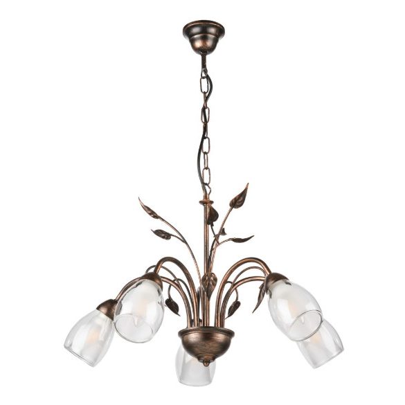 ONLI LAMPADARIO LILIANA 5xE14 COL. NERO / ORO ROSSO 4716/5