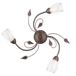   ONLI PLAFONIERA LILIANA 3 LUCI COL. NERO / ORO ROSSO 4716/PL3