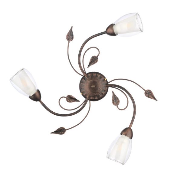 ONLI PLAFONIERA LILIANA 3 LUCI COL. NERO / ORO ROSSO 4716/PL3
