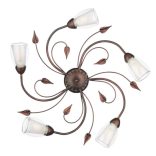 ONLI PLAFONIERA LILIANA 5 LUCI COL. NERO / ORO ROSSO 4716/PL5