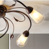 ONLI PLAFONIERA LILIANA 5 LUCI COL. NERO / ORO ROSSO 4716/PL5