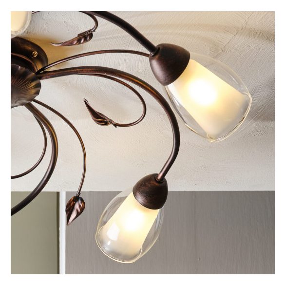 ONLI PLAFONIERA LILIANA 5 LUCI COL. NERO / ORO ROSSO 4716/PL5