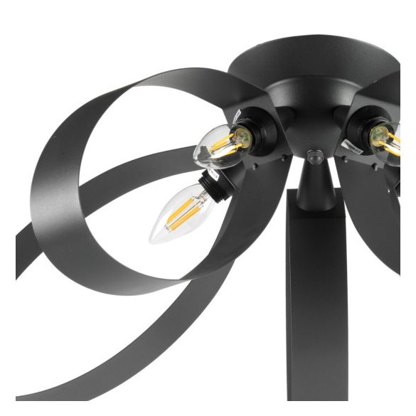 ONLI PLAFONIERA SERENA 5 LUCI COL. GRIGIO ANTRACITE 4735/PL5G