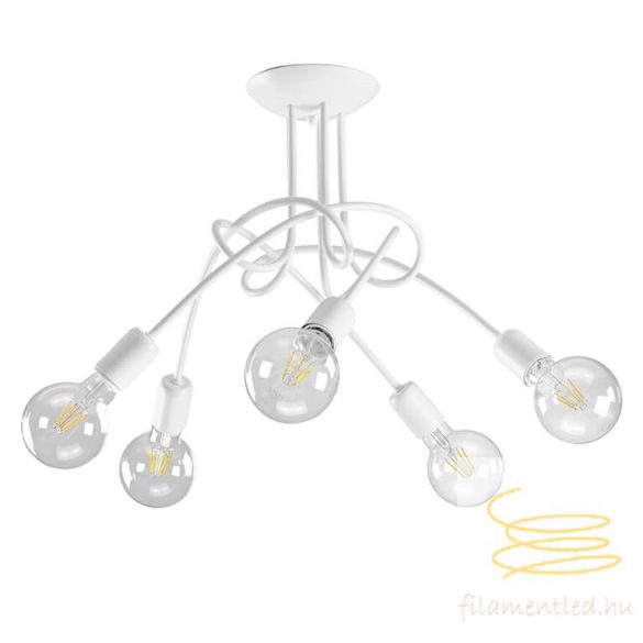 ONLI PLAF. WIRE 5 LUCI BIANCA S/LAMP. 4853/PL5B