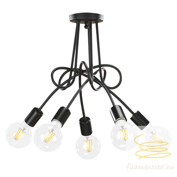 ONLI PLAF. WIRE 5 LUCI NERA S/LAMP. 4853/PL5N