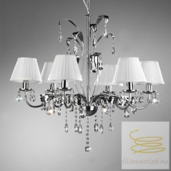   ONLI LAMPADARIO JACQUELINE/6 CIUFFO CROMATO PAR.BIANCO 4865/6C