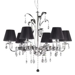   ONLI LAMPADARIO JACQUELINE/6 CIUFFO CROMATO PAR.NERO 4865/6CN