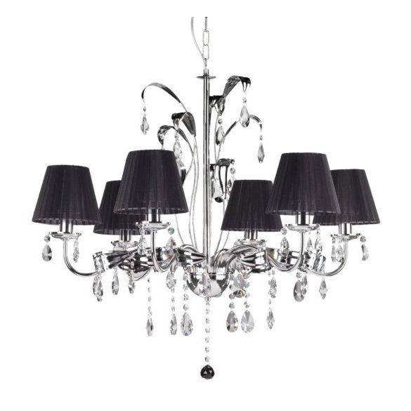 ONLI LAMPADARIO JACQUELINE/6 CIUFFO CROMATO PAR.NERO 4865/6CN
