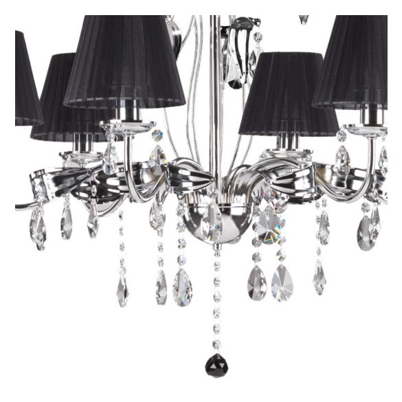ONLI LAMPADARIO JACQUELINE/6 CIUFFO CROMATO PAR.NERO 4865/6CN