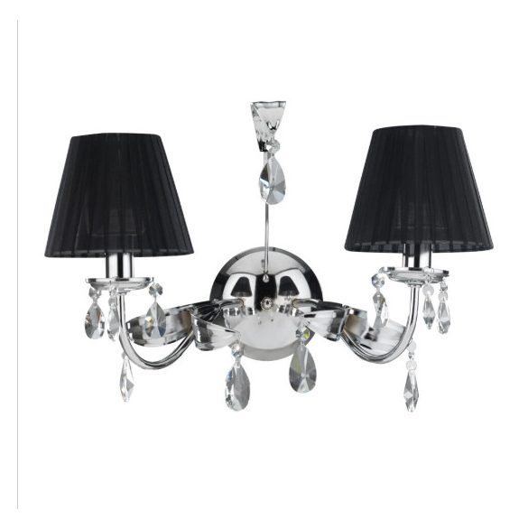 ONLI APPLIQUE JACQUELINE 2 LUCI CROMO PAR.NERO 4865/AP2N