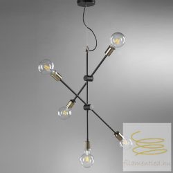 ONLI SOSPENSIONE ASTE 5 LUCI COL.NERO S/LAMPADINE 4879/S5N