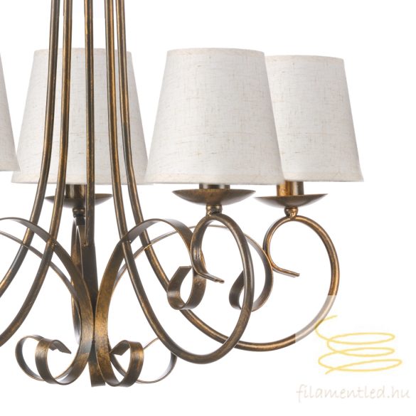 ONLI LAMPADARIO POMPEI 5 LUCI BRONZO CON PAR. SABBIA 4885/5BP