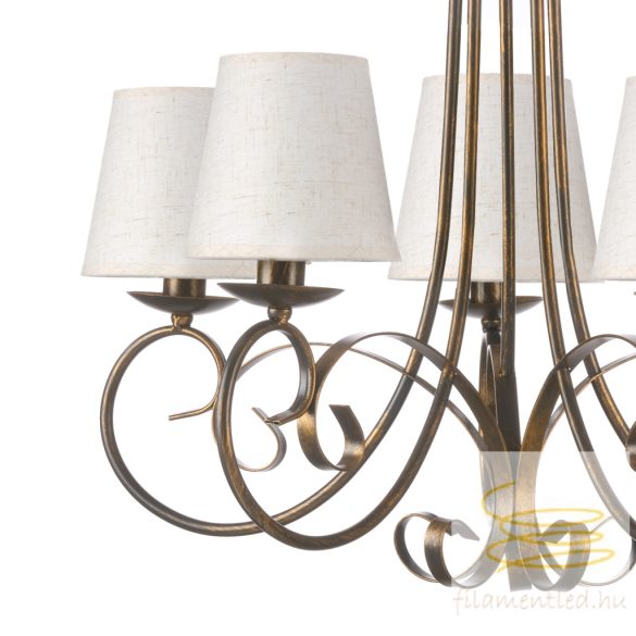 ONLI LAMPADARIO POMPEI 5 LUCI BRONZO CON PAR. SABBIA 4885/5BP