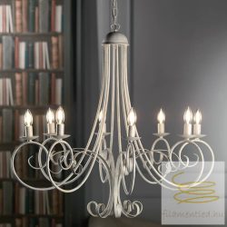 ONLI LAMPADARIO POMPEI 8 LUCI BIANCO INVECCHIATO 4885/8