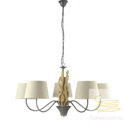 ONLI LAMPADARIO AGAR GRANDE 5 LUCI LEGNO NATURALE 4899/5
