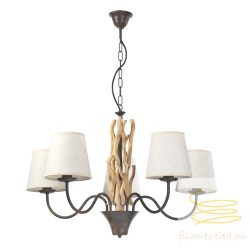 ONLI LAMPADARIO AGAR PICCOLO 5L LEGNO NATURALE 4899/5P
