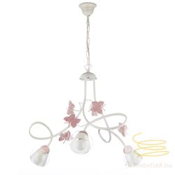 ONLI LAMPADARIO BUTTERFLY BIANCO/ROSA 3 LUCI 4924/3