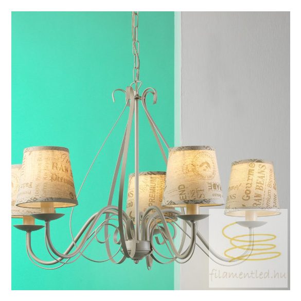 ONLI LAMPADARIO POLETTE 5 LUCI COL.SABBIA 4966/5S