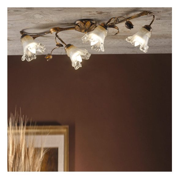 ONLI PLAFONIERA ARIANNA 4  LUCI BRONZO 4984/PL4