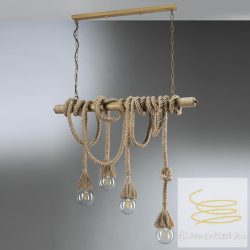 ONLI SOSP. MAULI BAMBOO/CORDE 4 LUCI S/LAMP. 4993/S4