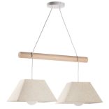 ONLI SOSPENSIONE BALDO 2xE27 CAVI BIANCHI CON PARALUMI 5016/2PB