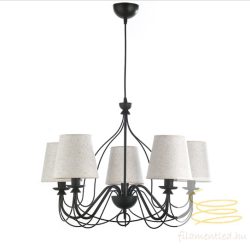 ONLI LAMPADARIO LORIS/5 COL. NERO PAR. SABBIA 5031/5NPB