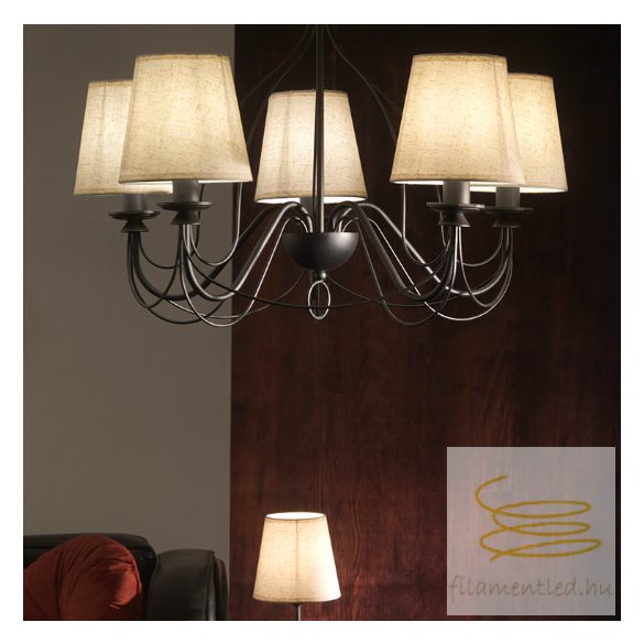 ONLI LAMPADARIO LORIS/5 COL. NERO PAR. SABBIA 5031/5NPB