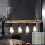 ONLI SOSPENSIONE SUSAN LEGNO FASCIA METALLO 4xE27 5046/S4