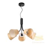 ONLI LAMPADARIO ASIA NERO/LEGNO 5 LUCI 5067/5