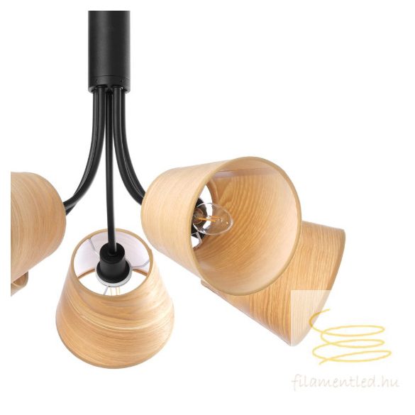 ONLI LAMPADARIO ASIA NERO/LEGNO 5 LUCI 5067/5