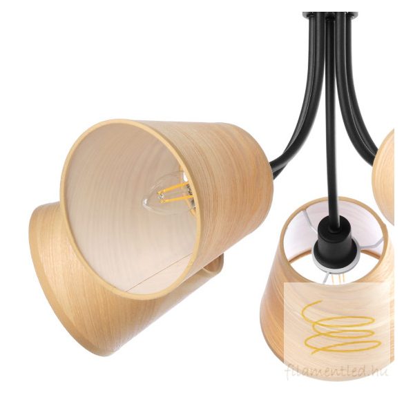 ONLI LAMPADARIO ASIA NERO/LEGNO 5 LUCI 5067/5