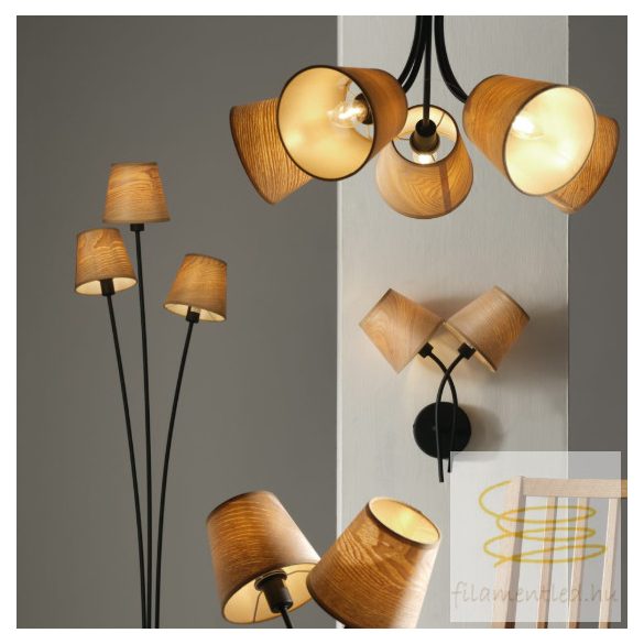 ONLI LAMPADARIO ASIA NERO/LEGNO 5 LUCI 5067/5