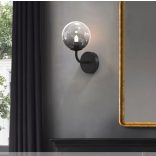 ONLI APPLIQUE PALOMA 1xG9 COL.NERO VETRO FUME' 5084/AP1N