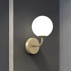 ONLI APPLIQUE PALOMA 1xG9 COL.ORO VETRI BIANCHI 5084/AP1ORO