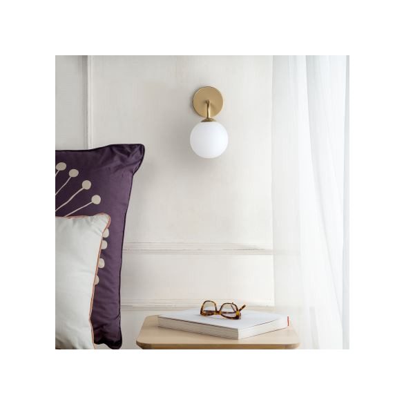 ONLI APPLIQUE PALOMA 1xG9 COL.ORO VETRI BIANCHI 5084/AP1ORO