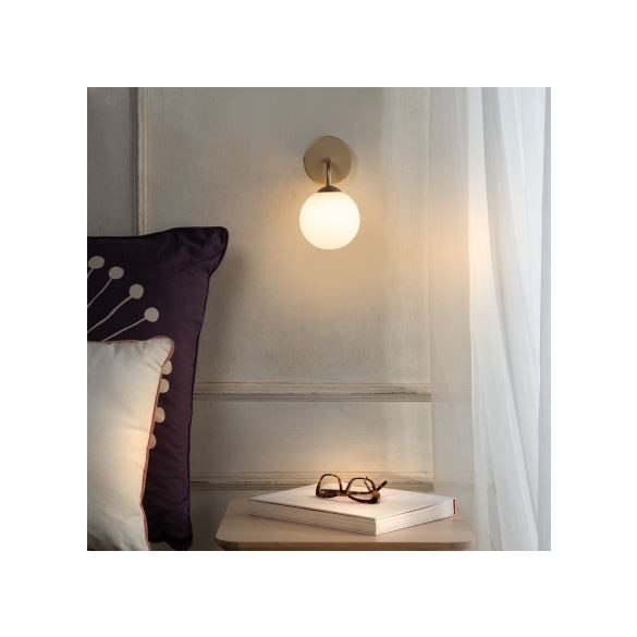 ONLI APPLIQUE PALOMA 1xG9 COL.ORO VETRI BIANCHI 5084/AP1ORO