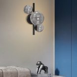 ONLI APPLIQUE PALOMA 3xG9 COL.NERO VETRI FUME' 5084/APN