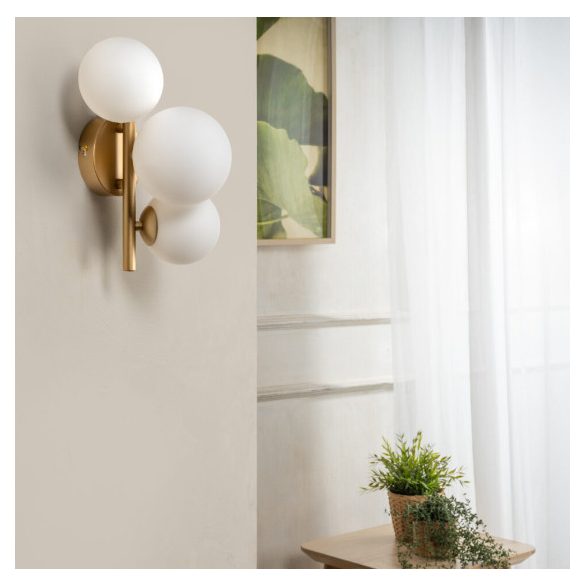 ONLI APPLIQUE PALOMA 3xG9 COL.ORO VETRI BIANCHI 5084/APORO