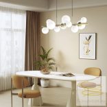 ONLI SOSPENSIONE PALOMA 10xG9 COL.ORO VETRI BIANCHI 5084/SORO