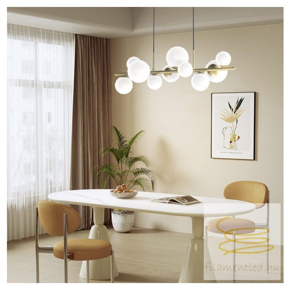 ONLI SOSPENSIONE PALOMA 10xG9 COL.ORO VETRI BIANCHI 5084/SORO