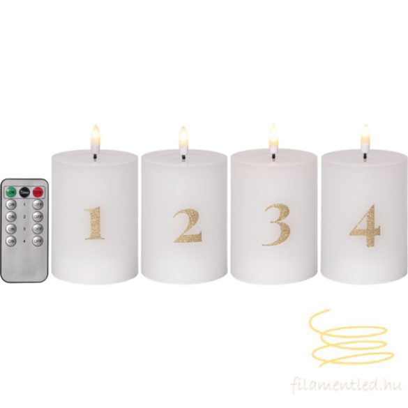 Startrading LED Pillar Candle 4 pack Flamme Advent 060-40