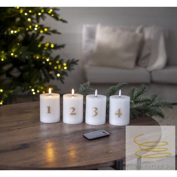 Startrading LED Pillar Candle 4 pack Flamme Advent 060-40