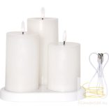 Startrading LED Pillar Candle 3 pack Flamme Charge 061-06