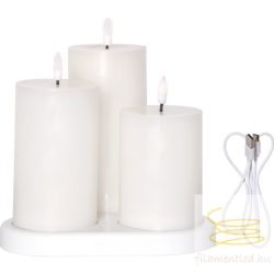 Startrading LED Pillar Candle 3 pack Flamme Charge 061-06