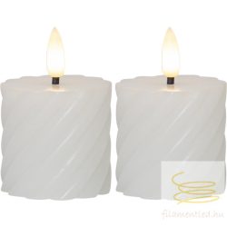 LED Pillar Candle 2P Flamme Swirl 061-10