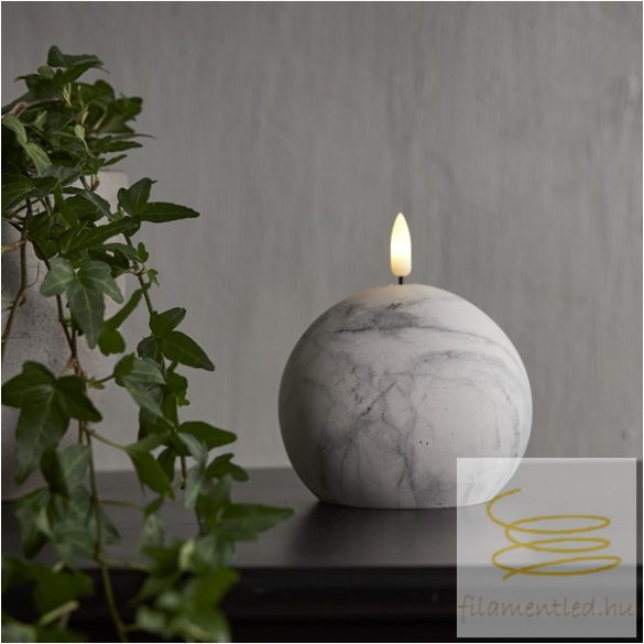 Startrading LED Pillar Candle Flamme Marble 064-13