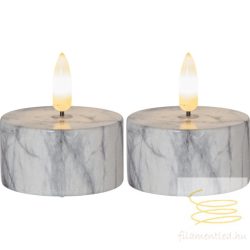 LED Tealight 2 Pack Flamme Marble 064-14